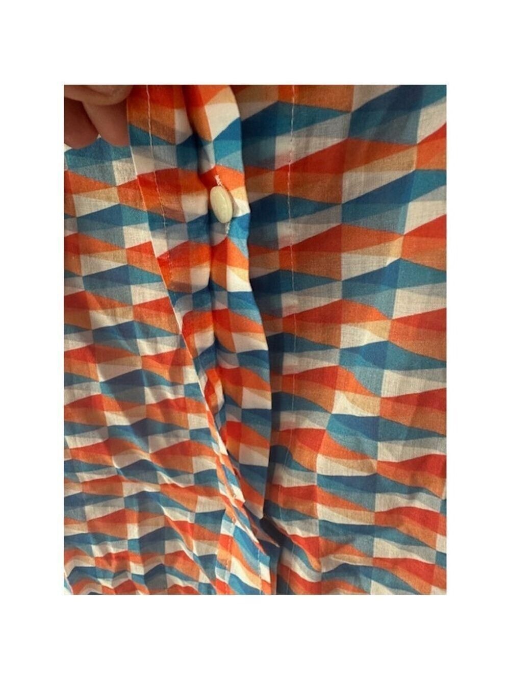NWT Jimmy Choo Lona Beach Shirt S Geometric Print 100% Cotton Button Down - Picture 5 of 8